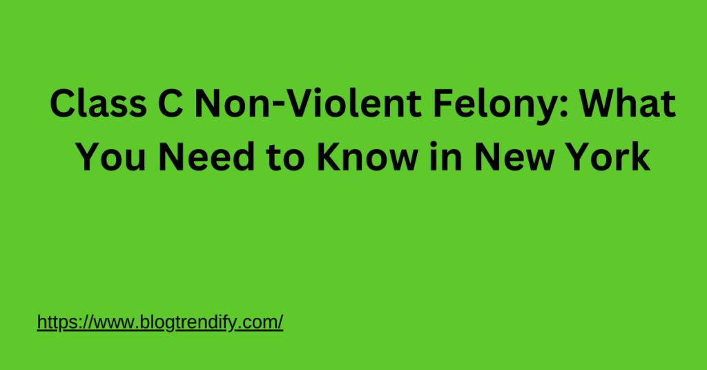 Class C Non-Violent Felony: What You Need to Know in NY