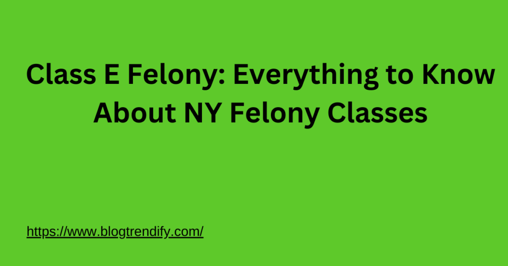Class E Felony: Everything to Know About NY Felony Classes